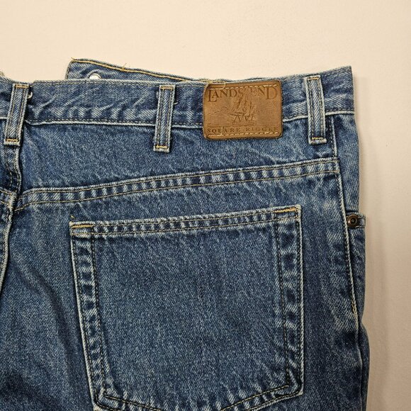 Lot of 2 Lands End Straight Leg Jeans Mens Size 34x24 Medium Blue Cotton Denim - Picture 10 of 14